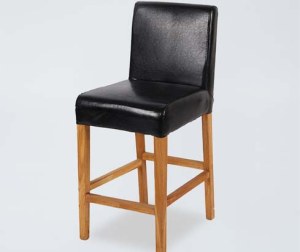 BS08 Black Pu Leather Wooden High Foot Chair