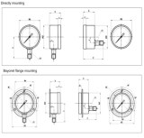 2 Inch Medical High Pressure 4000psi Chromed Thread Bottom Gauge