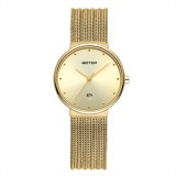 SILVER AND MOTHER OF PEARL WOMEN'S WATCH WITH MESH BAND MANUFACTURER