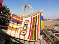 Sac raphia crochet