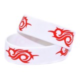 Bulk Buy Custom Logo White Silicone Rubber Bracelets