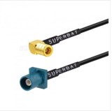 Fakra Z plug to Right angle SMB plug Female Car GPS Antenna Extension Cable using RG174...