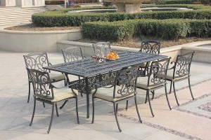 Good Quality Cast Aluminum 8 Seater Outdoor Dining Furniture Set