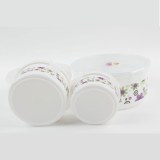 A-4PC Round Snap Button Cover Color Printing Plastic Crisper Lunch Box Set