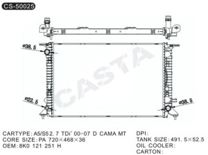 Radiator For Audi A5/S5 OEM:8K0121251H