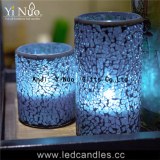 Christmas decoration flameless glass Mosaic candle holder 2pcs set