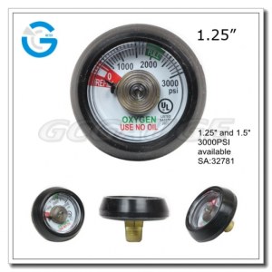 Mini Medical High Pressure Oxygen Gauge 3000psi With UL Certificate