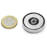 32mm Flat Neodymium Pot Magnets With Screw Hole