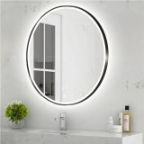 LAM014 Round Black Led Bathroom Mirror