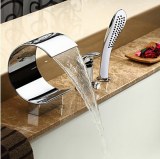 Cascade contemporaine robinet de baignoire avec douche à main - fini chrome