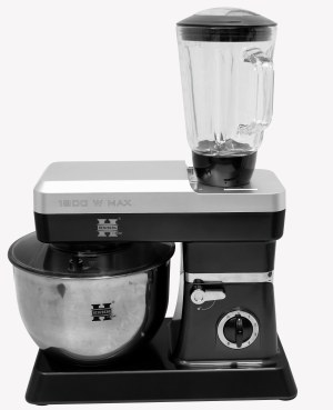 Herzberg HG-5065: 2 en 1 6.5L Stand Mixer et 1.7 Blender - 1200W Noire