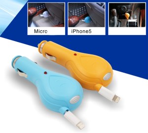 Retractable in-car charger