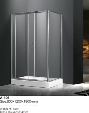 .D Shape Glass Sliding Frameless Shower Enclosure