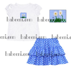 Daisy smocked girl set