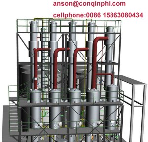 Multiple effect falling film evaporator