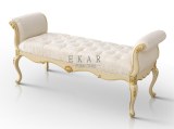 Palace Style Vintage Classic White Bedroom Bench