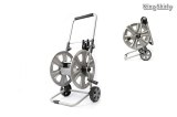 Metal folding hose reel cart w/ hose guide