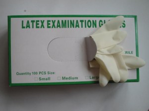 Latex examination gloves