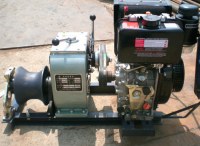 Winch by manpower, cable winch