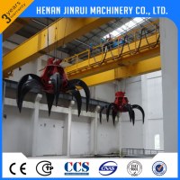 Grab Bucket Overhead Crane for grabing scrap bargage wood chips