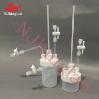 NJbinglab PFA reaction container, 500ml, with valve to control flow