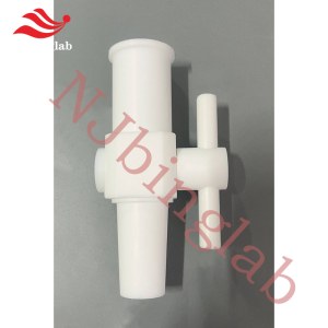 NJbinglab PTFE valve for flask, Stickiest substances easily removed