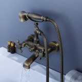 Antiquaires robinet de baignoire avec douche à main inspirés (finition laiton antique)...