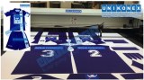 Dye sublimated fabric laser cutting