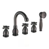 Contemporain huilé Bronze Terminer baignoire cascade robinet avec douchette T1808W