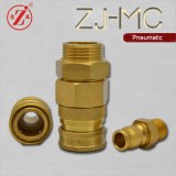 Brass mold line no valve straight through pneumatic quick coupling